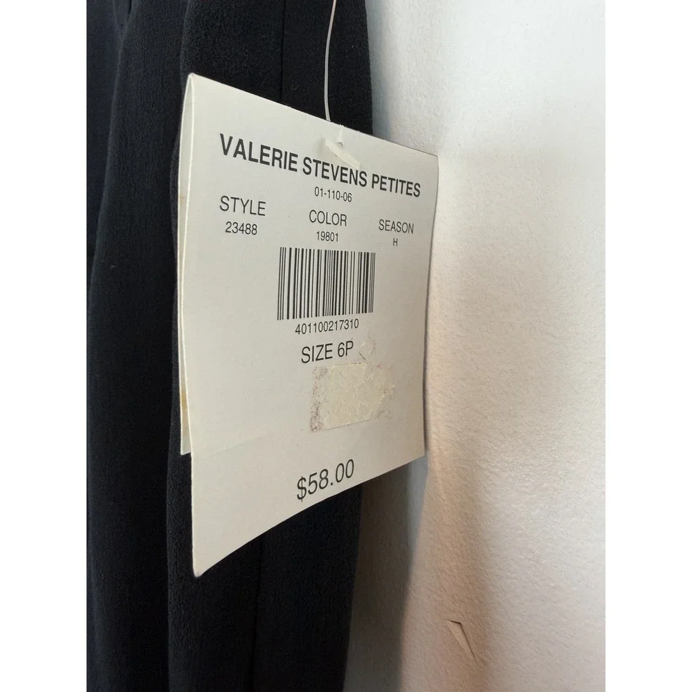 Valerie Stevens Silk Pants Women 6P Black Classic Office Mature Old Money Classy